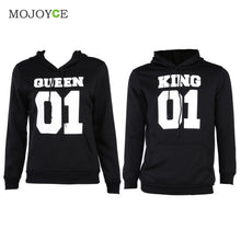 Casual Letter Print Hoodies Women Men Long Sleeve King Queen Printing Loose Sweartershirt Women Men Tops Black Hoodie 1STL ELY