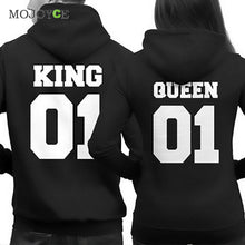 Casual Letter Print Hoodies Women Men Long Sleeve King Queen Printing Loose Sweartershirt Women Men Tops Black Hoodie 1STL ELY