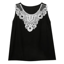 Casual Slim Sleeveless Tops Tanks Fmininas Women Vest Top Ladies Floral Lace Crochet Stitching Sleeveless Camis Chiffon ELY