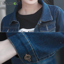 Casual Short Denim Jacket Women Slim Long Sleeve Coat Fitness Jean Jacket Blue Denim chaquetas mujer Plus Size ELY