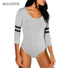 Casual Stretchy Leotard Jumpsuit Women Long Sleeve Bodysuit Short Jumpsuit Combinaison Femme Rompers Playsuit ELY