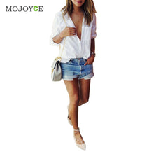 Casual Women Blouses White Shirt Women Sexy V Neck Women Tops Plus Size Long Sleeve Crop Tops Blusas Camisas Femininas ELY