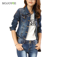 Casual Women Short Jean Jackets Blue Slim Pockets Button Jeans Coat Bomber Jacket Long Sleeve Coat Slim Denim Jacket Outerwear ELY