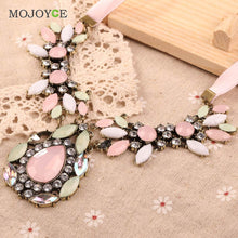 Charming Artificial Gems Lady Short Necklace Pink Crystal Pendant Jewelry Neck Decoration Chain Necklace ELY