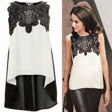 Women Office Lady Casual Chiffon Crochet Sleeveless Vest Blouse Shirt Good Quality CLSK ELY