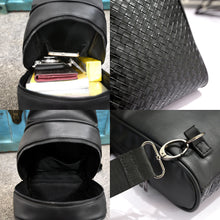 Chest Pack Casual Men PU Leather Chest Bag Weaving Print Shoulder Crossbody Bag Multifunction Chest Bag Handbags for Men ELY