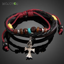 Chic Cross Pendant Girl Boy Braid Bracelet String Band Bangle 1STL ELY