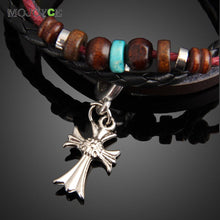 Chic Cross Pendant Girl Boy Braid Bracelet String Band Bangle 1STL ELY