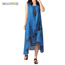 Chinese Style Long Dress Women Boho Loose Cotton Linen Sundress est Sleeveless Bohemian Dress 1STL ELY