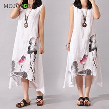 Chinese Style Long Dress Women Boho Loose Cotton Linen Sundress est Sleeveless Bohemian Dress 1STL ELY