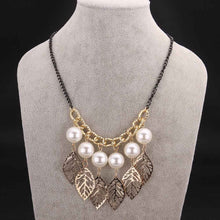 Collares vintage jewelry collar necklace collier leaf peal jewellry patek chain FASN 28 ELY