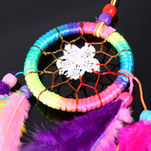 Colorful Dream Net With feathers Wall Hanging Dreamcatcher Keychain 1STL ELY