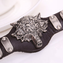 Cool Men Women Punk Leather Bracelet Vintage Wolf Totem Leather Wristband Multilayer Handmade Charm Bracelet ELY