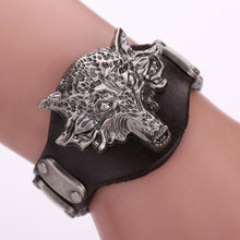 Cool Men Women Punk Leather Bracelet Vintage Wolf Totem Leather Wristband Multilayer Handmade Charm Bracelet ELY