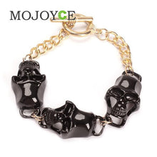 Cool Skull Punk Skeleton Pendant Bracelet Bangle Girls Ladies 1STL ELY