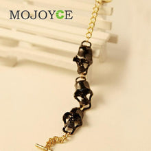 Cool Skull Punk Skeleton Pendant Bracelet Bangle Girls Ladies 1STL ELY