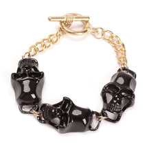 Cool Skull Punk Skeleton Pendant Bracelet Bangle Girls Ladies 1STL ELY