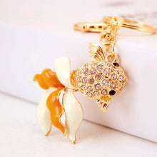 Crystal Rhinestone Keyring Charm Pendant Purse Bag Goldfish Key Ring Chain Keychain Pendant Key Chain Rings Women Jewelry ELY