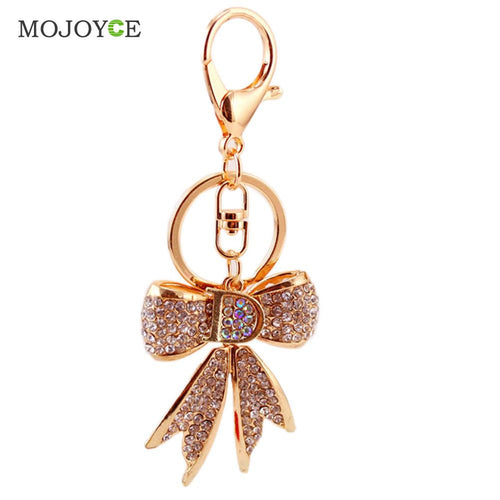 Crystal Rhinestone Pearl Charm Pendant Purse Bag Ring Chain Keychain Key ELY