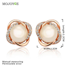 Crystal Stud Earrings For Woman Nickle Free Antiallergic 18K Gold Plated Earring ELY