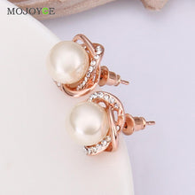 Crystal Stud Earrings For Woman Nickle Free Antiallergic 18K Gold Plated Earring ELY