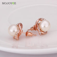 Crystal Stud Earrings For Woman Nickle Free Antiallergic 18K Gold Plated Earring ELY
