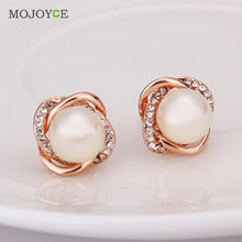 Crystal Stud Earrings For Woman Nickle Free Antiallergic 18K Gold Plated Earring ELY
