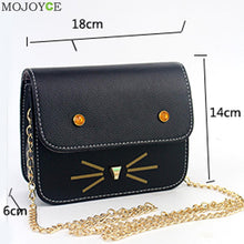 Cute Cat Women Leather Handbag Chain Women Messenger Bag Tote Small Cartoon Animal Cross Body Bags Tote Bolsas Feminina ELY