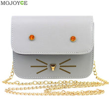 Cute Cat Women Leather Handbag Chain Women Messenger Bag Tote Small Cartoon Animal Cross Body Bags Tote Bolsas Feminina ELY