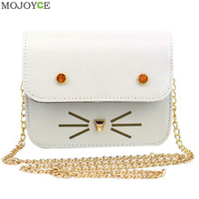 Cute Cat Women Leather Handbag Chain Women Messenger Bag Tote Small Cartoon Animal Cross Body Bags Tote Bolsas Feminina ELY