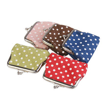 Cute Cotton Multifunctional Girl Mini Purse Dots Pattern Coin Holder Wallets Purse Holder Women Coin Wallet Color at Random ELY