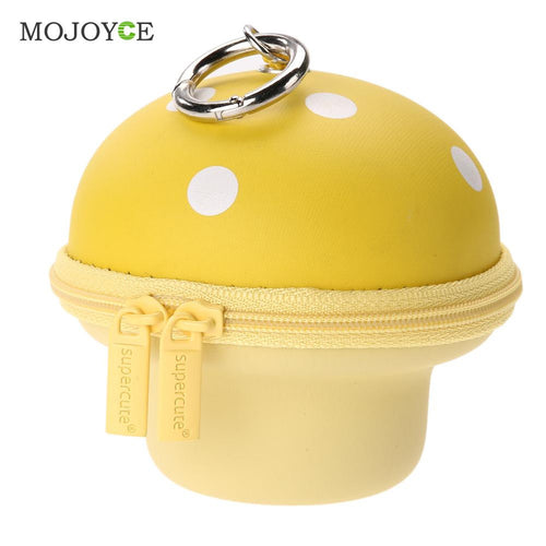 Cute Mushroom Coin Purse Keys Holder Zipper Retractable Case Wallet Multifunctional Girl Mini Purse Coin Holder Wallets ELY