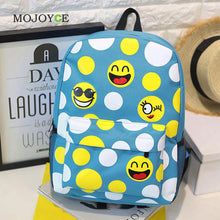 Cute Smiley Emoji Face Canvas Backpack Women 3D Printing School Bags for Teenagers Backpacks for Teenage Girls Mochila Feminina ELY