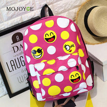 Cute Smiley Emoji Face Canvas Backpack Women 3D Printing School Bags for Teenagers Backpacks for Teenage Girls Mochila Feminina ELY