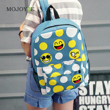 Cute Smiley Emoji Face Canvas Backpack Women 3D Printing School Bags for Teenagers Backpacks for Teenage Girls Mochila Feminina ELY