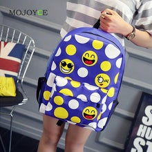 Cute Smiley Emoji Face Canvas Backpack Women 3D Printing School Bags for Teenagers Backpacks for Teenage Girls Mochila Feminina ELY