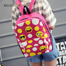 Cute Smiley Emoji Face Canvas Backpack Women 3D Printing School Bags for Teenagers Backpacks for Teenage Girls Mochila Feminina ELY
