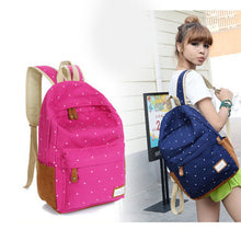 Cute Women Canvas Backpacks Dots School Bags Backpack Travel Bag Satchel Mochila Rucksack Shoulder Bag Mochilas Femininas ELY