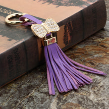 Decoration Jewelry PU Leather Tassel Bag Hanging Key Chains Zinc Alloy Gold Plated Key Ring Keychains For Car 1STL ELY
