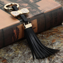Decoration Jewelry PU Leather Tassel Bag Hanging Key Chains Zinc Alloy Gold Plated Key Ring Keychains For Car 1STL ELY