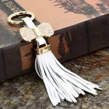 Decoration Jewelry PU Leather Tassel Bag Hanging Key Chains Zinc Alloy Gold Plated Key Ring Keychains For Car 1STL ELY
