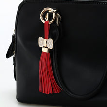 Decoration Jewelry PU Leather Tassel Bag Hanging Key Chains Zinc Alloy Gold Plated Key Ring Keychains For Car 1STL ELY