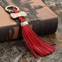 Decoration Jewelry PU Leather Tassel Bag Hanging Key Chains Zinc Alloy Gold Plated Key Ring Keychains For Car 1STL ELY