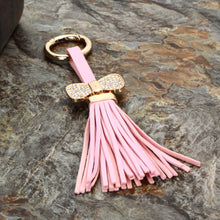 Decoration Jewelry PU Leather Tassel Bag Hanging Key Chains Zinc Alloy Gold Plated Key Ring Keychains For Car 1STL ELY