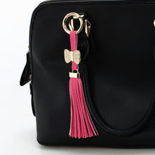 Decoration Jewelry PU Leather Tassel Bag Hanging Key Chains Zinc Alloy Gold Plated Key Ring Keychains For Car 1STL ELY