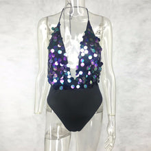 Deep V-neck backless Short Rompers Sequins Jumpsuit Outfit Women Bling Bling Shiny Nightclub Wear Sequins bodysuit Playsuits ELY