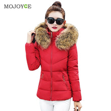 Down Cotton Parka Short Coat Faux fur Collar Hooded Quilted Women Jacket Slim Short Down Jacket Plus Size Down Coat ELY