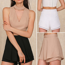 Elegant Chiffon Pleated Shorts Style Casual Gym High Waist Shorts Women Pantalones Pantalones Cortos Mujer ELY