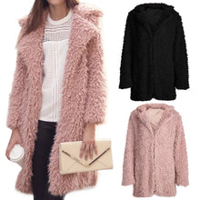 Elegant Faux Fur Coat Women Fluffy Warm Coat Women Parka Long Coat Outwear Overcoat Hairy Overcoat ELY