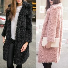 Elegant Faux Fur Coat Women Fluffy Warm Coat Women Parka Long Coat Outwear Overcoat Hairy Overcoat ELY